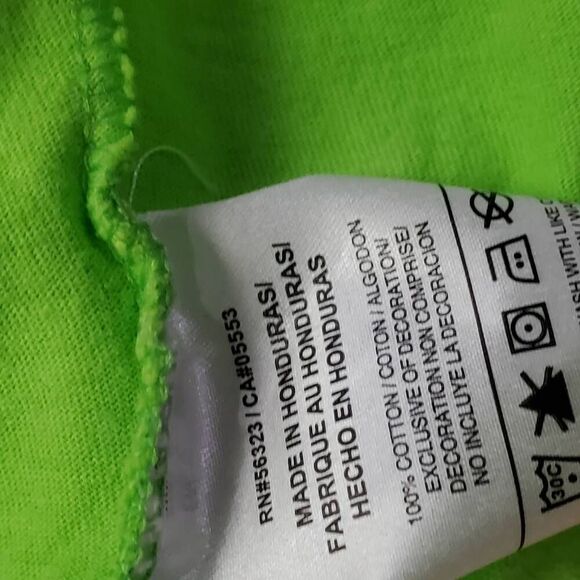 Nike Tee Athletic Cut T-Shirt Size L Green Short Sleeve 100% Cotton Honduras Uni - Picture 5 of 6